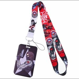 Marvel Red and Black Winter Soldier Lanyard
